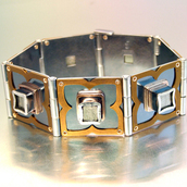 Hinged Pyrite Cube Bracelet